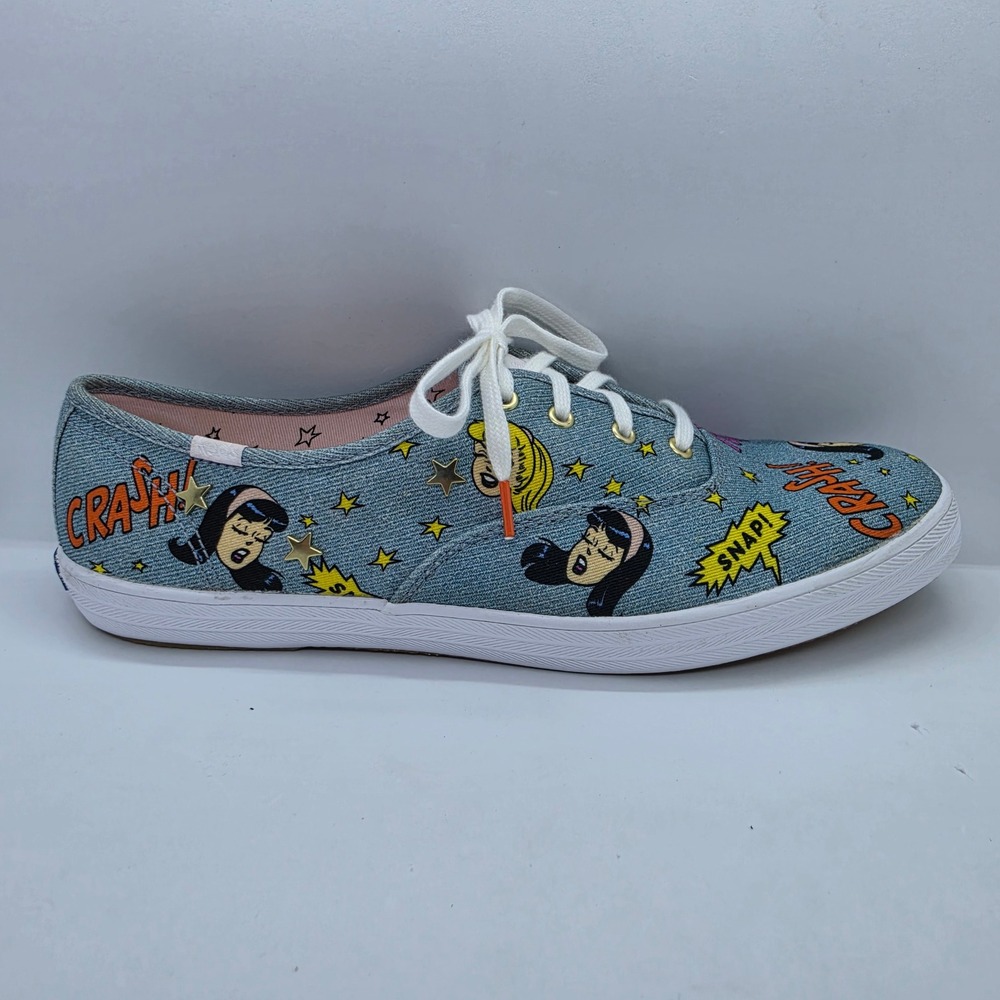 Keds Betty and Veronica Archie Comics Denim Sneakers Blue Pop Art WF60293 9.5 - Picture 9 of 10